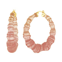 Gold & Honey - Women's Lucite Bamboo Hoop Earrings