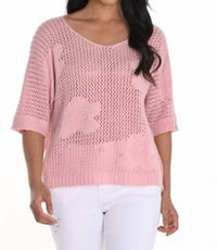 Frank Lyman - 256839U - Open Knit Daisy Pullover