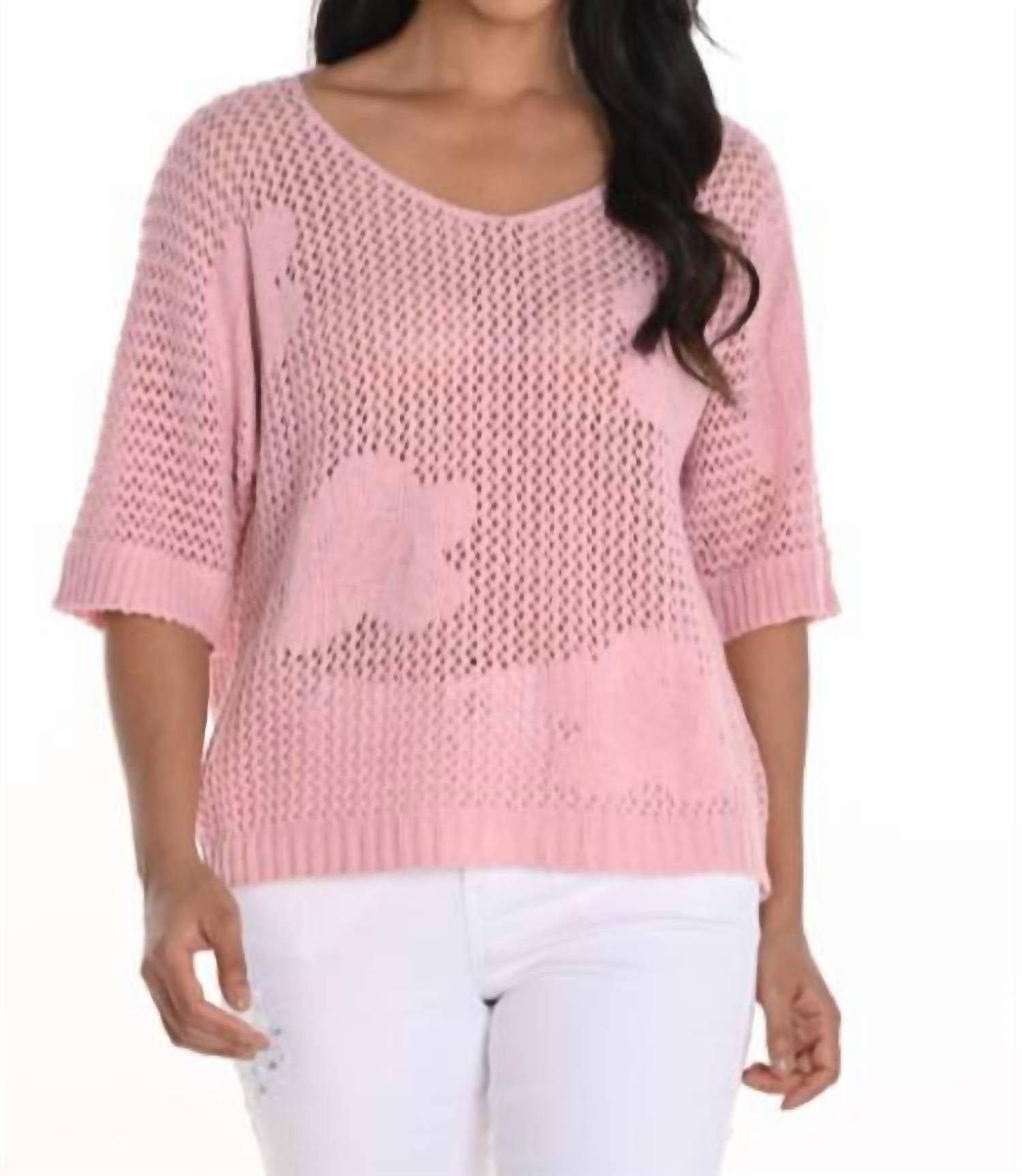 Frank Lyman - 256839U - Open Knit Daisy Pullover