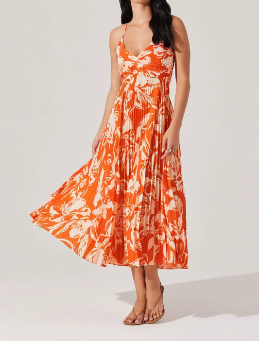 Astr - Blythe Floral Plisse Midi Dress