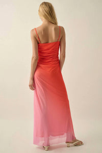 Promesa - Ombre Mesh Ruched Maxi Dress