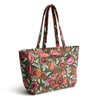 Vera Bradley Women's Original Tote Bag in bubbly flowers green - women's bag - detail view