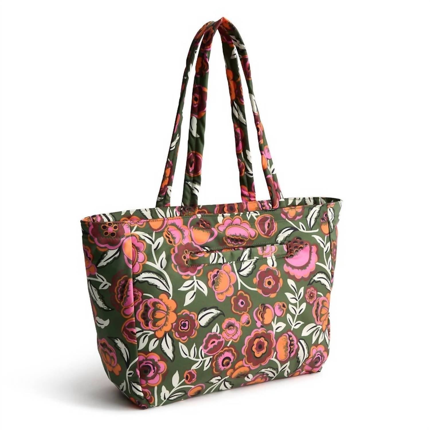 Vera Bradley Women's Original Tote Bag in bubbly flowers green - women's bag - detail view