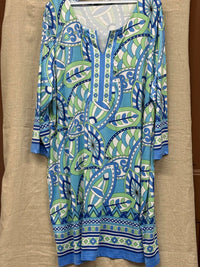 Tango Mango 3/4 Sleeveless Spf Dress in blue green - women's dress - alternate view