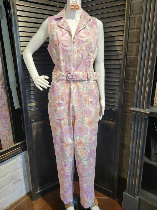 Aslan Rose - Floral Woven Twill Jumpsuit