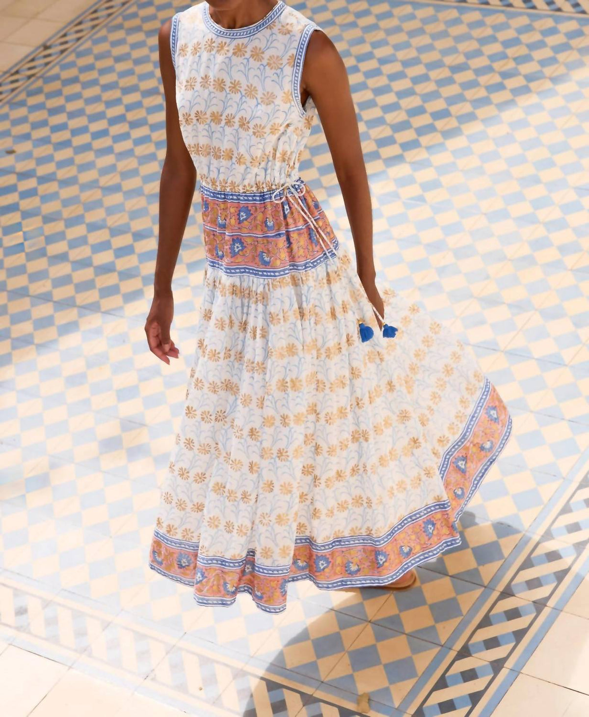Oliphant - Sleeveless Piped Maxi Dress
