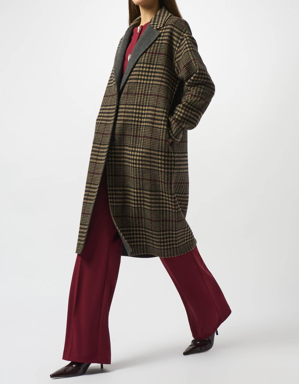 Joseph Ribkoff - Plaid Long Overcoat