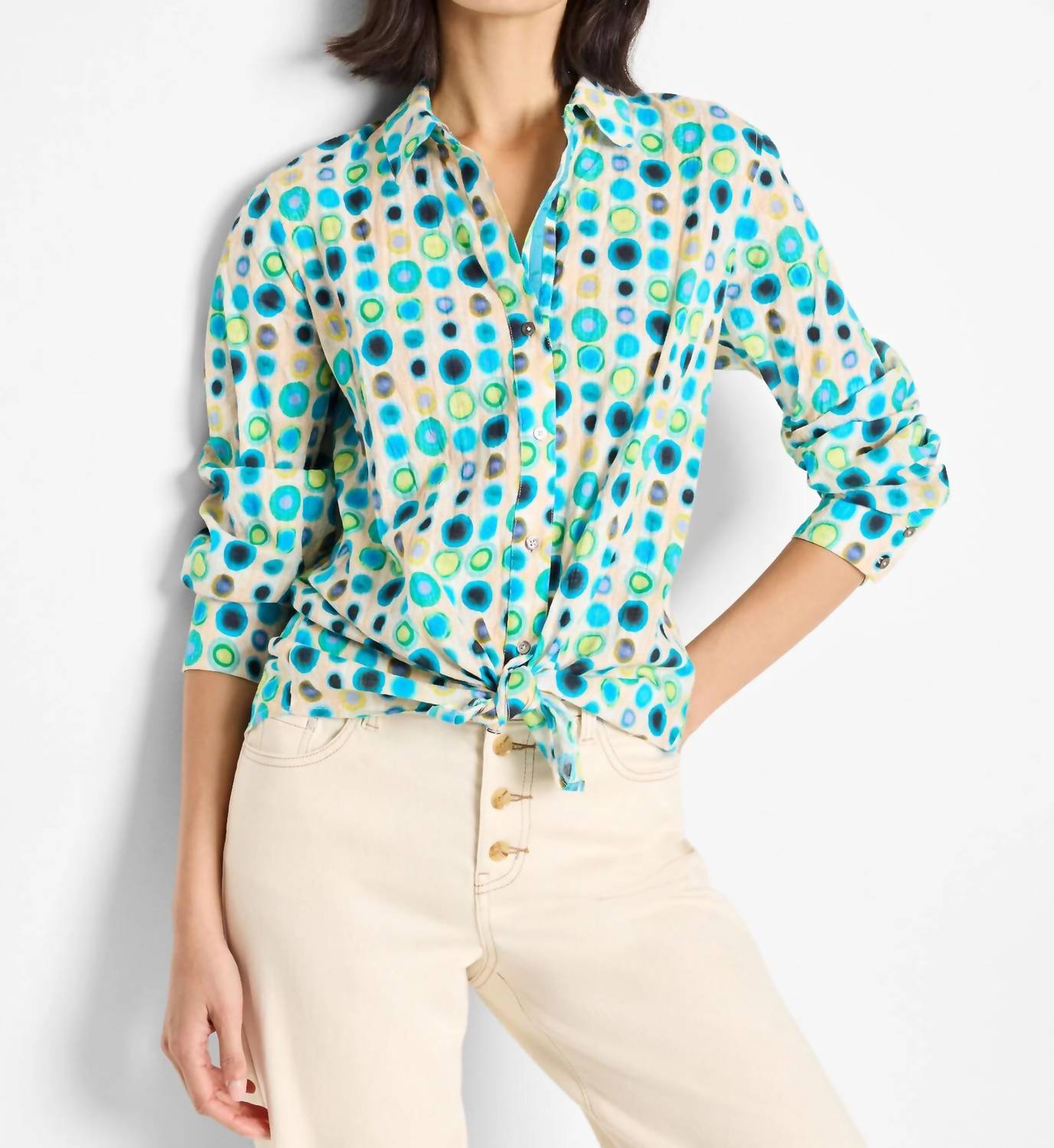 Nic + Zoe - Bright Spot Cotton Crinkle Shirt