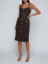 L'Agence - Ida Button-front Tank Midi Dress