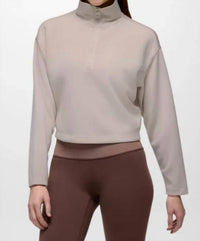 prAna Shea Half Zip Sweatshirt in almond - women's top