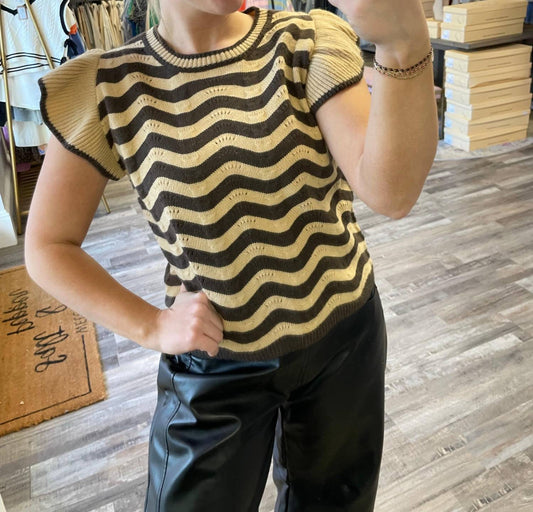 &Merci - Wave Striped Sweater Top