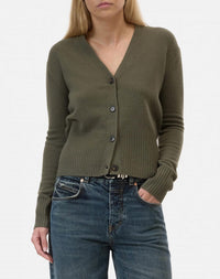CLOSED The V-neck Sweater in dark green - women's sweater