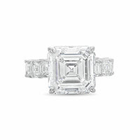 Diana M Jewels - Women's Asscher Lab-Grown Diamond Engagement Ring (8.00 Ct) - Elegant Plus