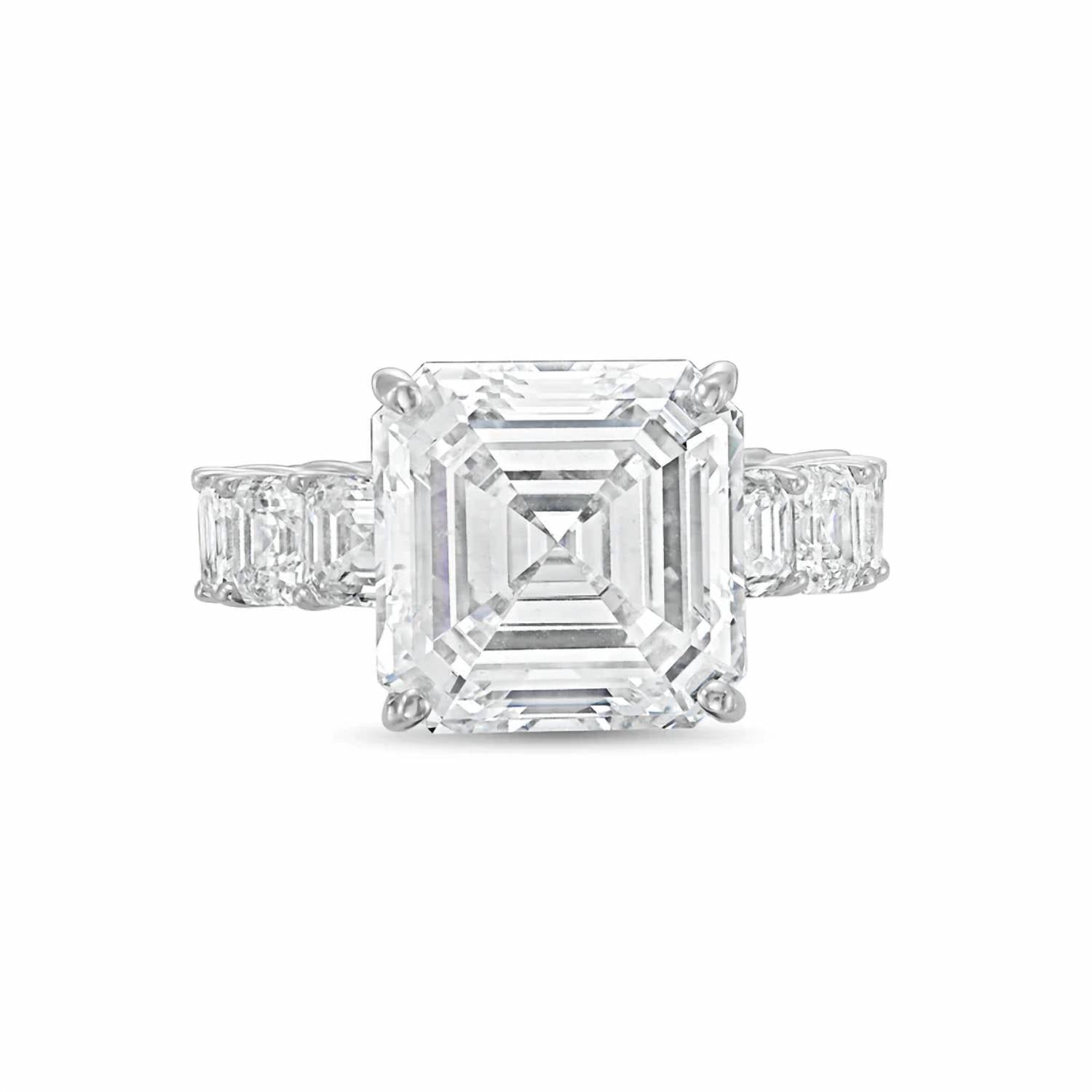 Diana M Jewels - Women's Asscher Lab-Grown Diamond Engagement Ring (8.00 Ct) - Elegant Plus