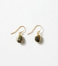 Anne Vaughan - Women's Pyrite Bezel Simple Earrings