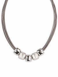 Coronet - Women's Magnetic Grey Cord Beads Necklace