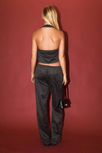 Le Lis - Suede Tie Halter Top