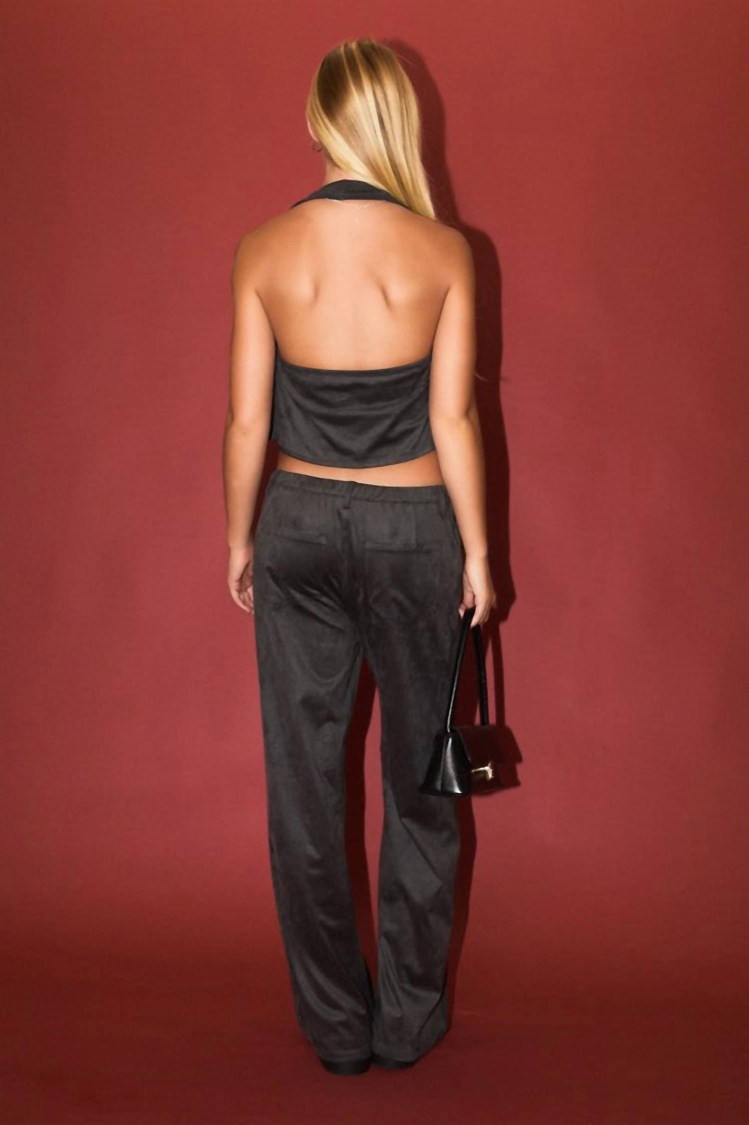Le Lis - Suede Tie Halter Top