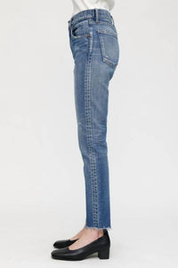 Moussy Hammond Skinny Hi Jean in blue - women's jeans - detail view