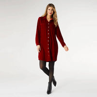 Coco + Carmen - Stella Velour Button Front Dress