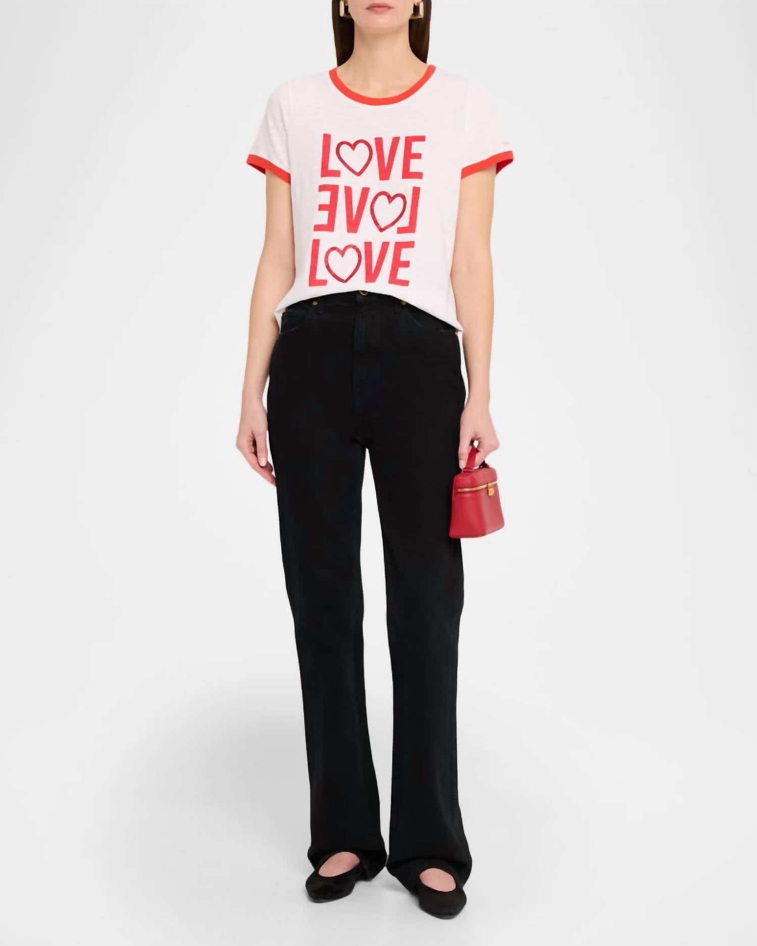 Cinq A Sept - Rhinestone Love Ringer Tee