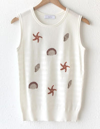Greylin - Arlie Seashell Embroidered Knit Top