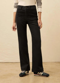 Faherty Stretch Terry Patch Pocket Jeans in onyx black - women's jeans