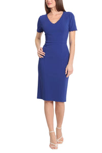Maggy London - Ric Rac Trim Short-sleeve Dress