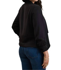 Blu Pepper - Women's Rouched Three Quarter Open Front Blazer