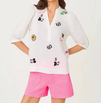 Lilly Pulitzer - Mialeigh Embroidered Linen Top