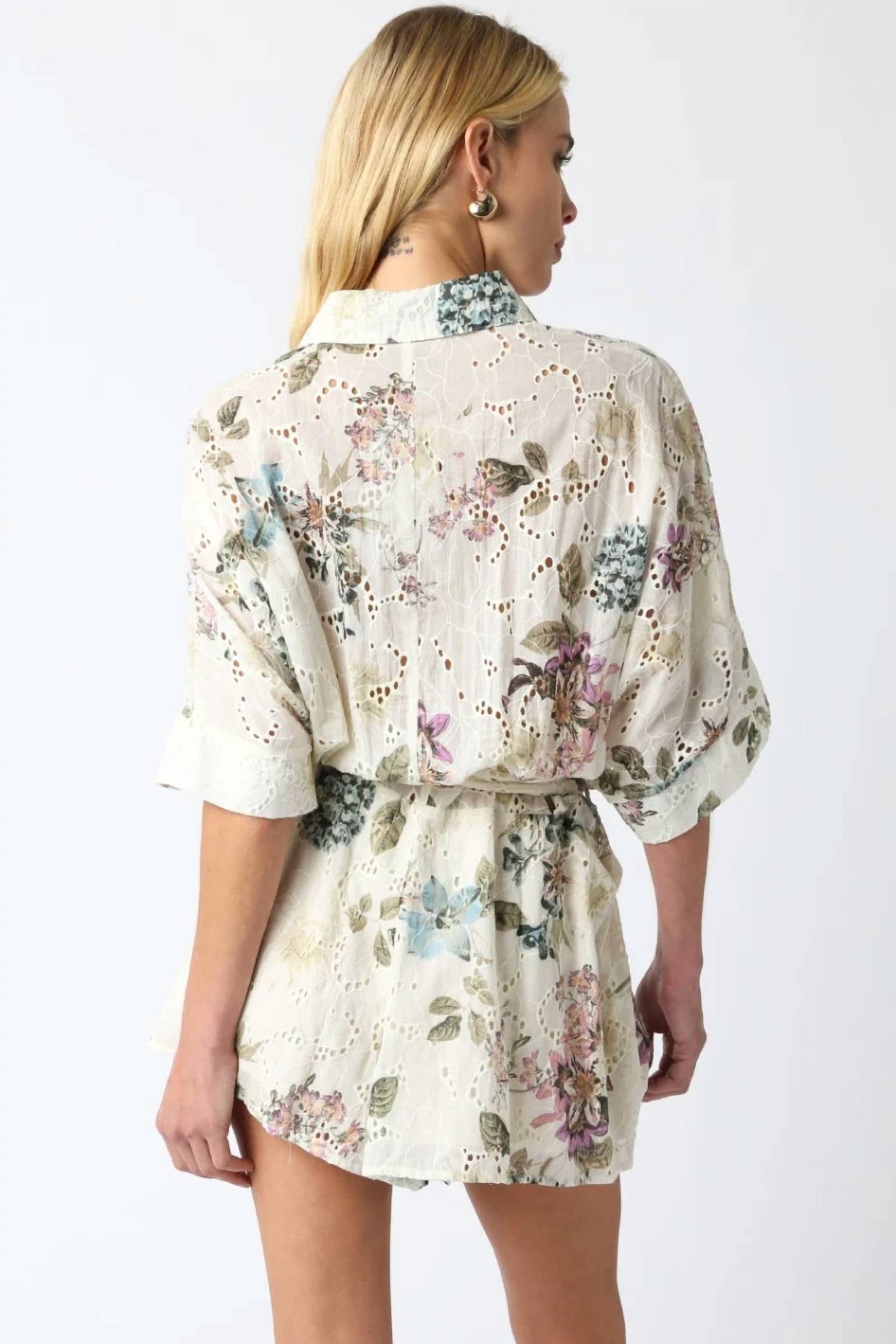 Olivaceous - Women's Floral Romper
