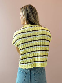 OLIVACEOUS Laci Sweater Top in yellow - women's sweater - alternate view