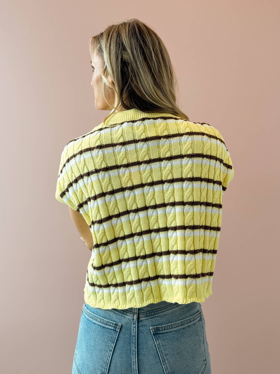 OLIVACEOUS Laci Sweater Top in yellow - women's sweater - alternate view