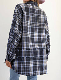 Easel - Mineral Washed Plaid Flannel Shacket