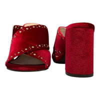 COLE HAAN Women's Gabby Studded Slip-on Sandals in red velvet - women's sandal - view 5