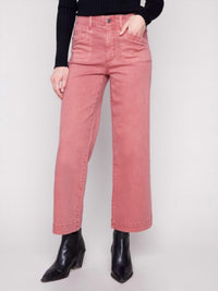Charlie B - Crop Wide Leg Patch Jeans