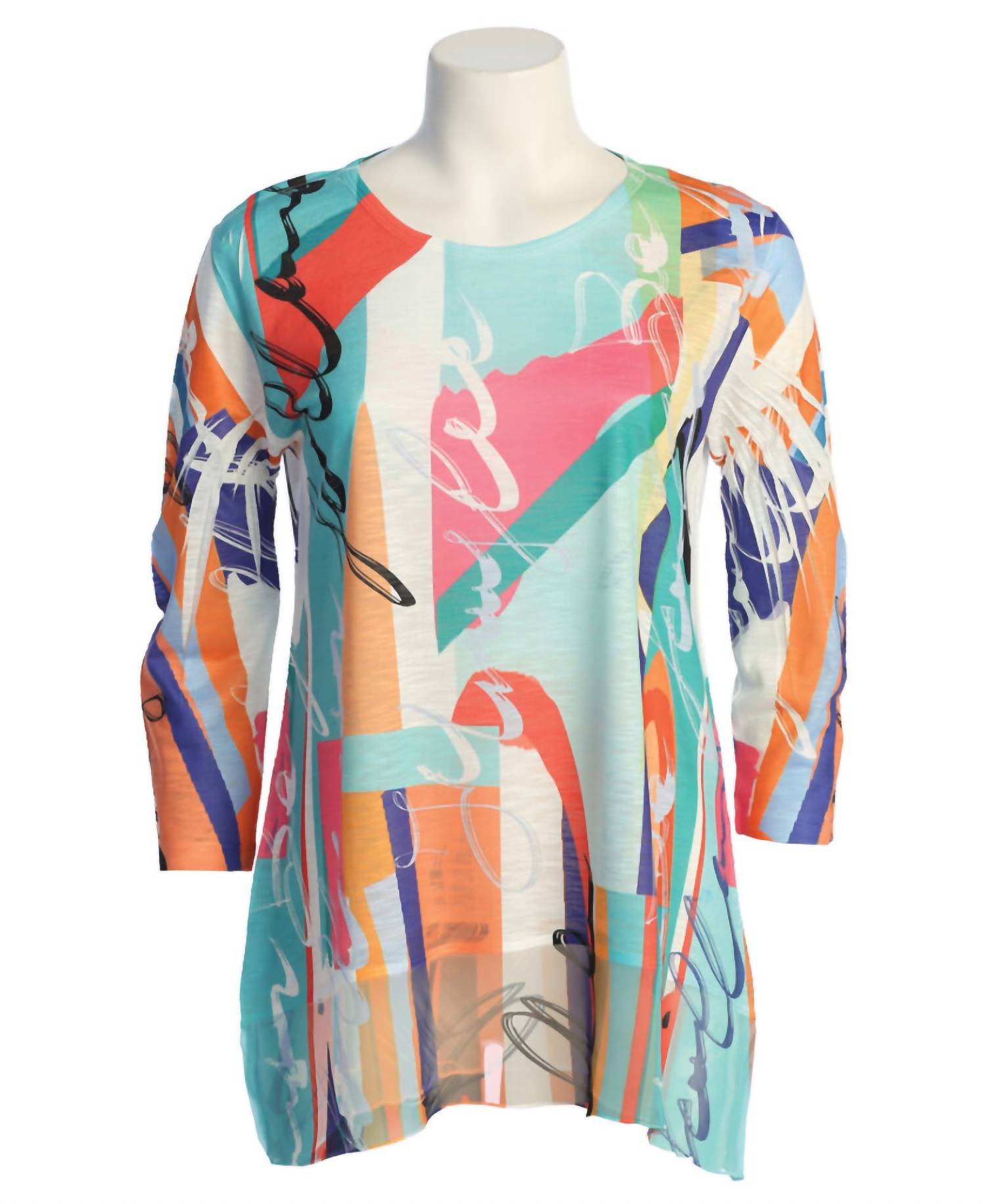 Jess & Jane - Novel Burnout Mesh Contrast Top