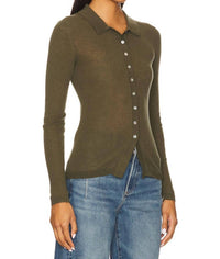 PISTOLA Korey Top in sequoia - women's long sleeve top - detail view