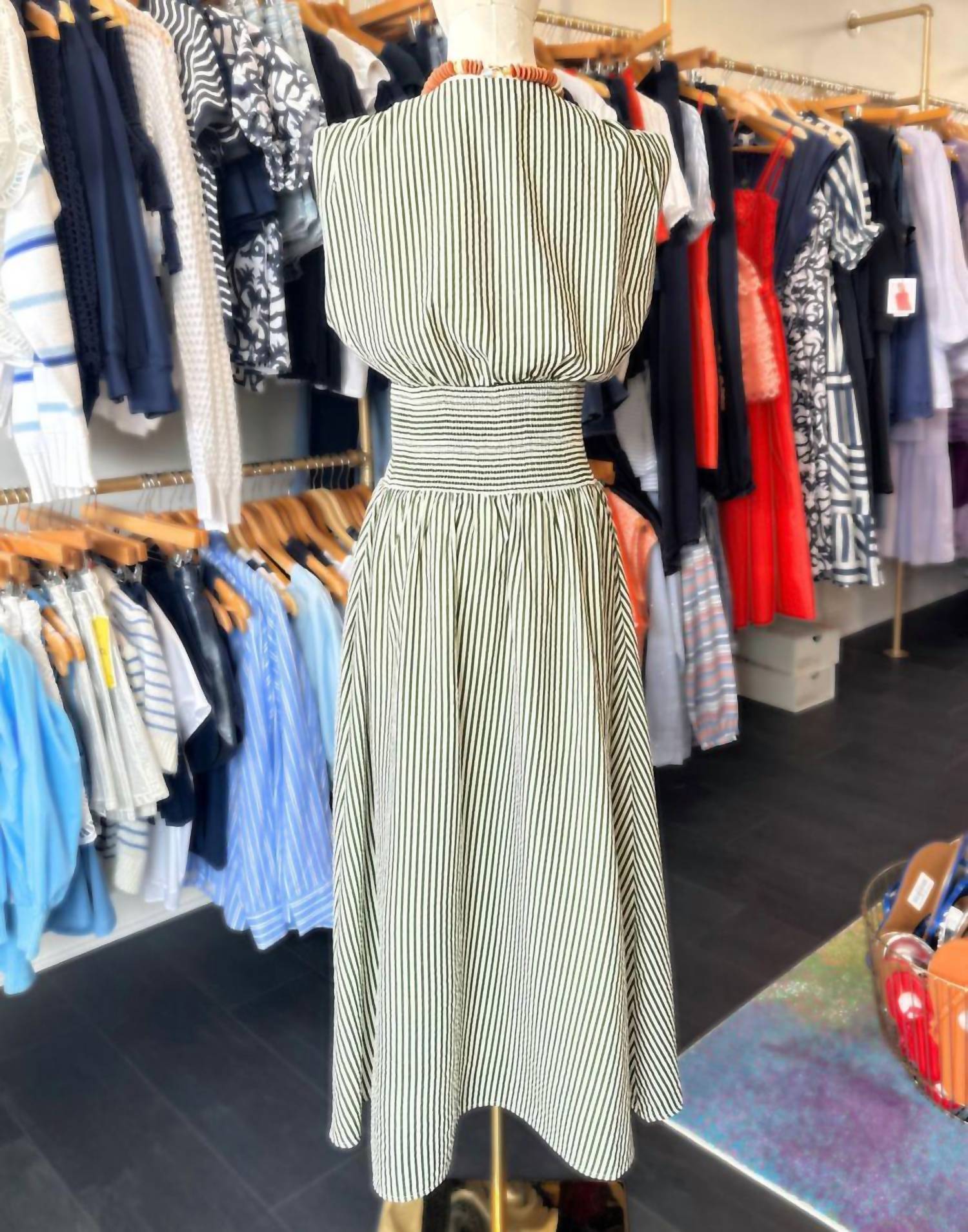 Thml - Women's Fletcher Sleeveless Striped Midi Dress