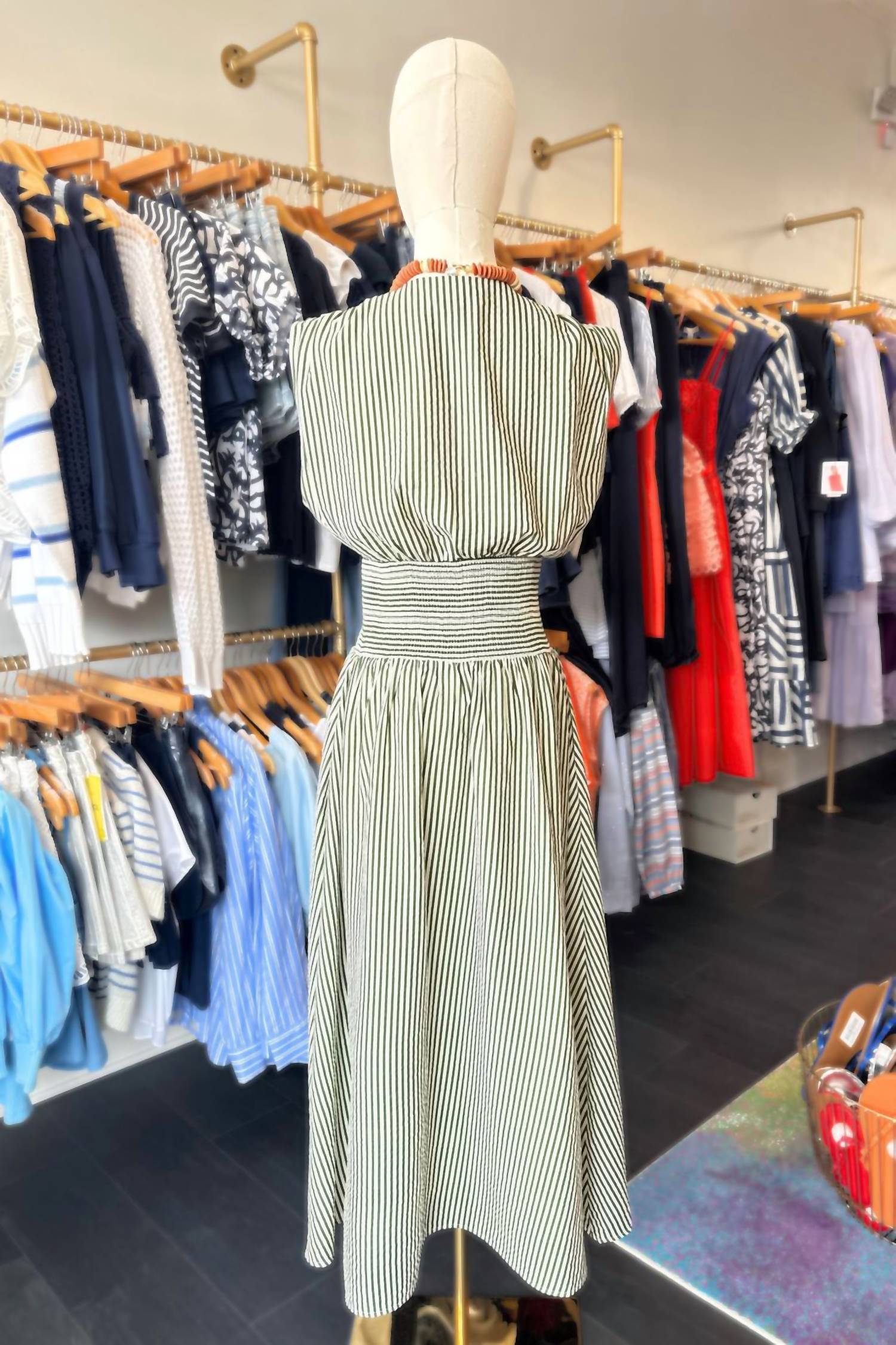 Thml - Women's Fletcher Sleeveless Striped Midi Dress