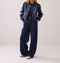 Summum - Patent Crop Jacket With Puff Sleeves