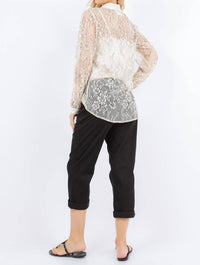 Paparazzi - Lace Sheer Long Sleeve Shirt - Unlined