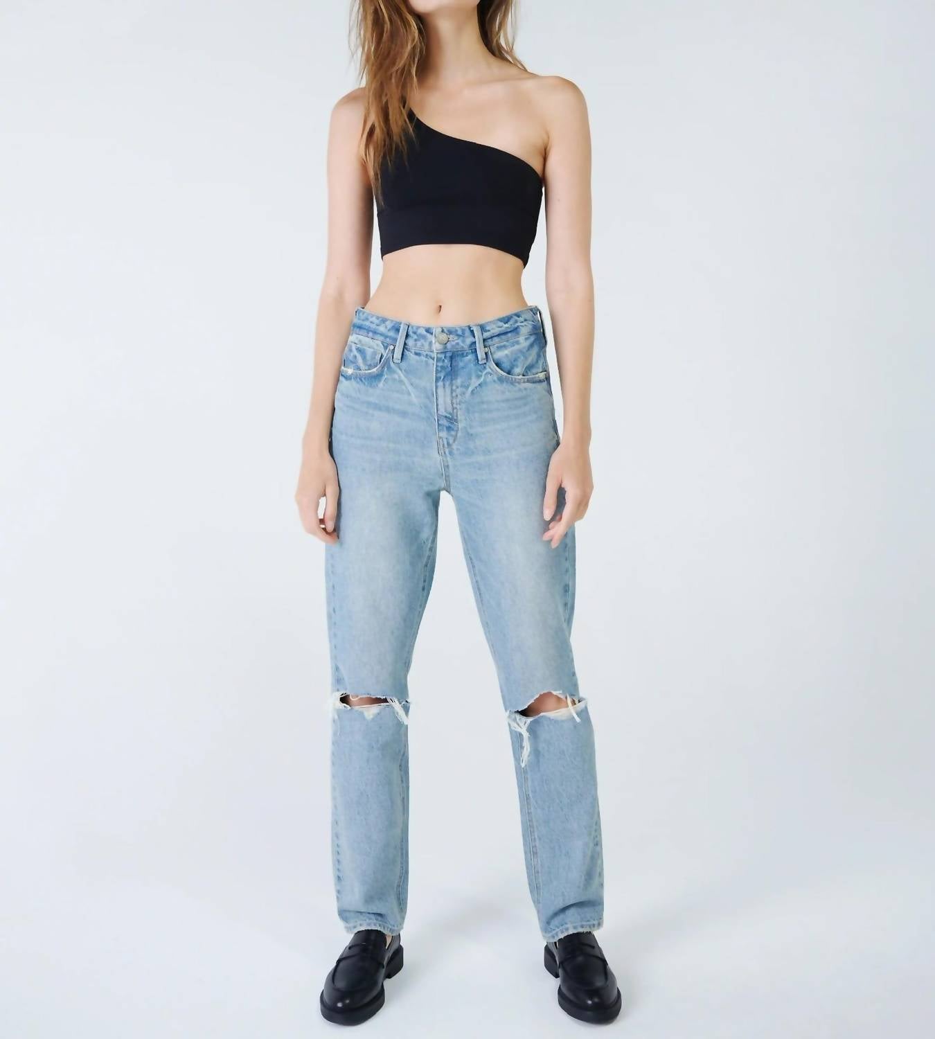 WILLA Super High Rise Mom Fit Straight Leg Jean