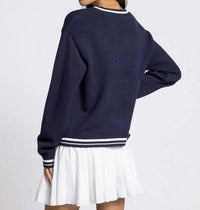 Thread & Supply Go Sports Sweater in navy - women's sweater - alternate view