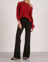 Elan - Wide Neck Open Knit Sweater