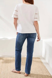 Tribal - Flutter Sleeve Crew Neck Top