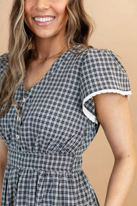Polagram - Rayla Plaid Tiered Midi Dress