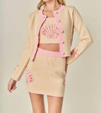 English Factory - Seashell Button Front Cardigan