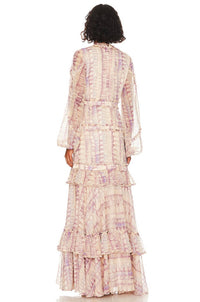 ALEXIS Rain Maxi Dress in wisteria - women's dress - detail view