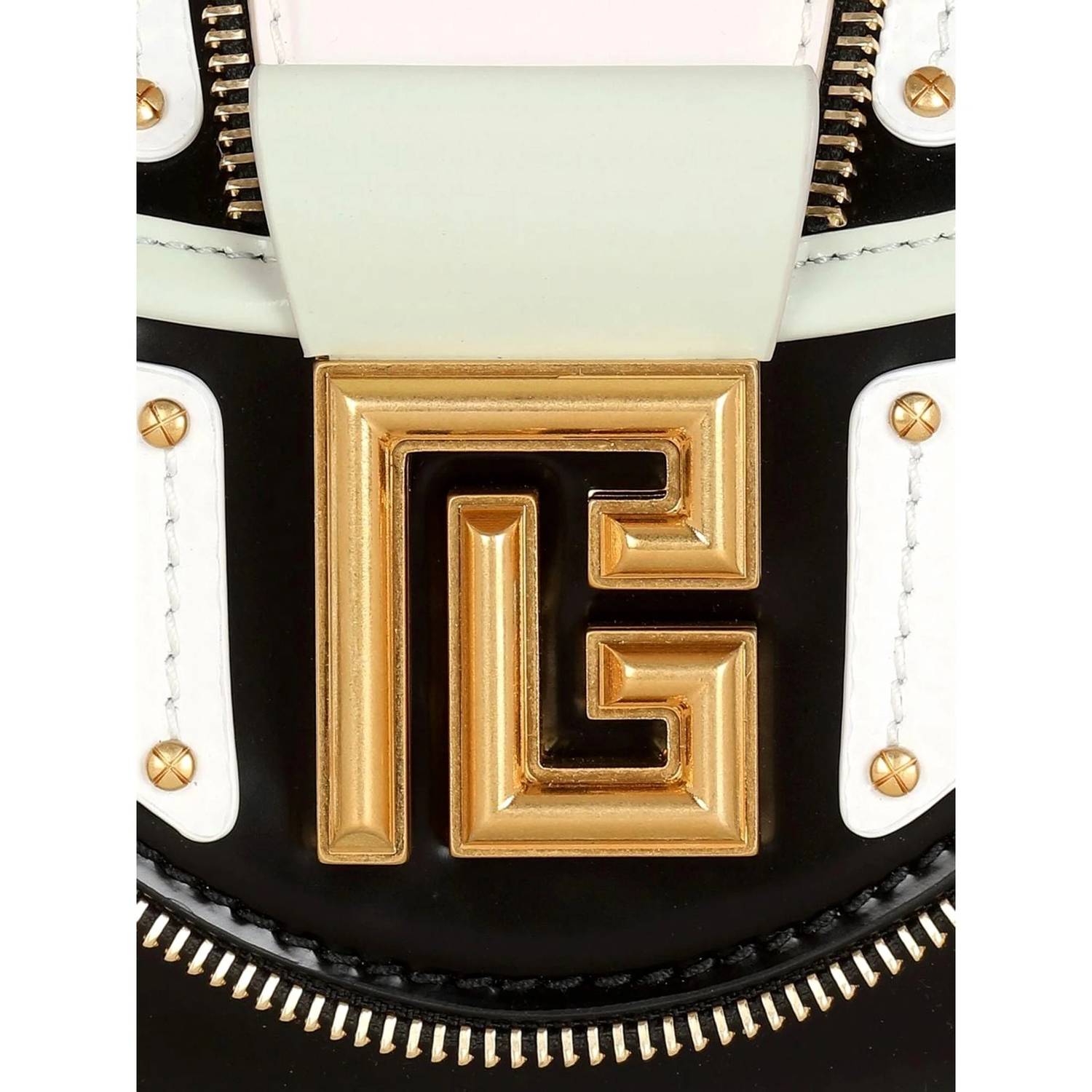 Balmain - Women's Blaze Leather Baguette Top Handle Crossbody Bag